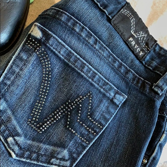 Vintage Y2K PRVCY Rhinestoned Jeans - Picture 1 of 5